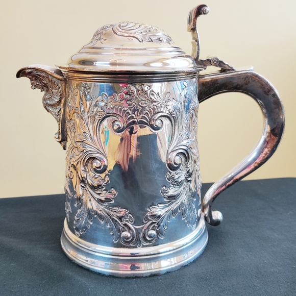 Vintage Rideau Ice Water Pitcher Silverplated & Etched with Handle, Lid & Spout - Picture 4 of 16